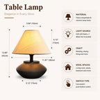 Serello Farmhouse Ceramic Table Lamp – Black Base, Linen Shade