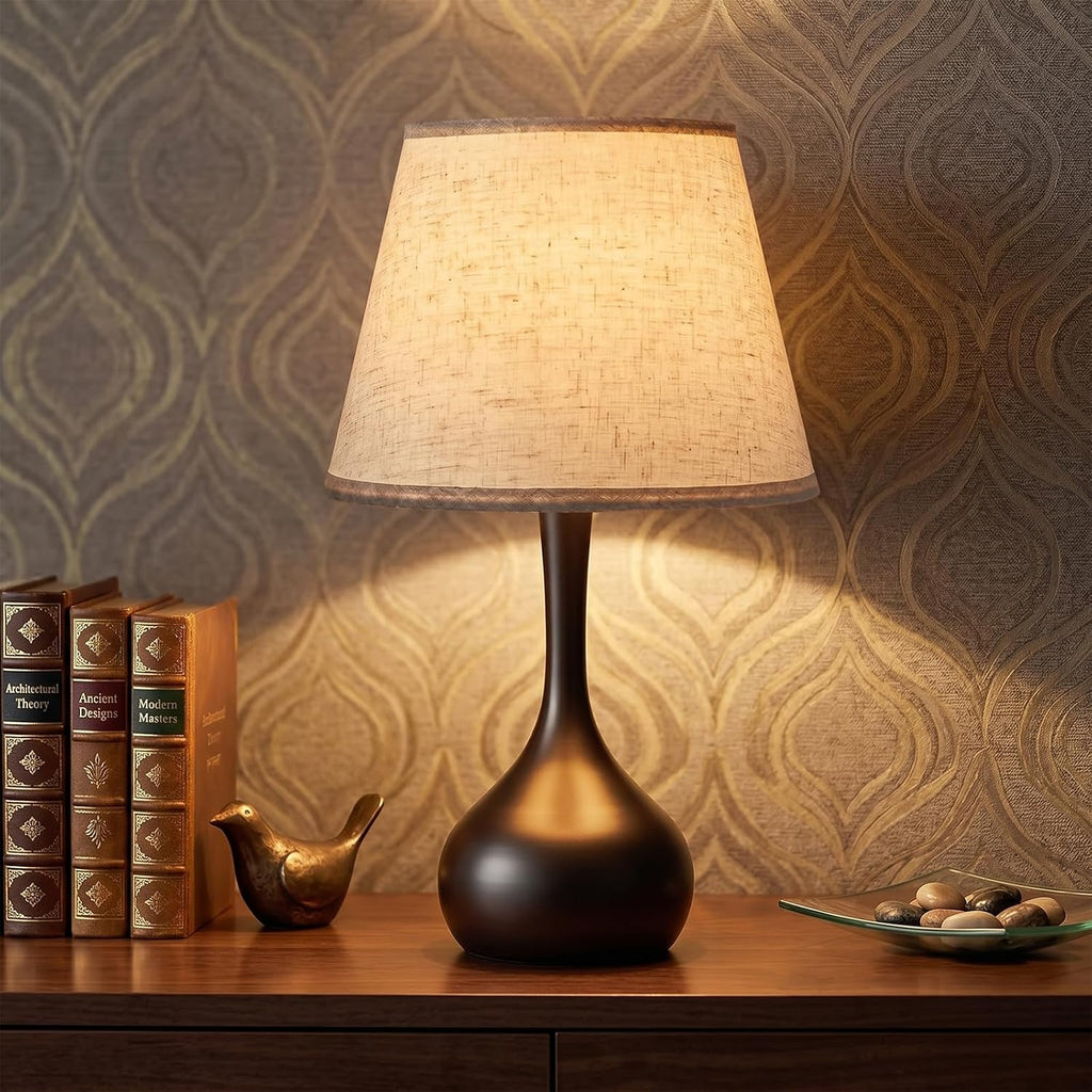 Serello Touch Bedside Table Lamp – 3-Way Dimmable with Fabric Shade