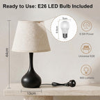 Serello Touch Bedside Table Lamp – 3-Way Dimmable with Fabric Shade