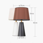 Serello Modern Bedside Table Lamp – Linen Shade, Black Metal Base