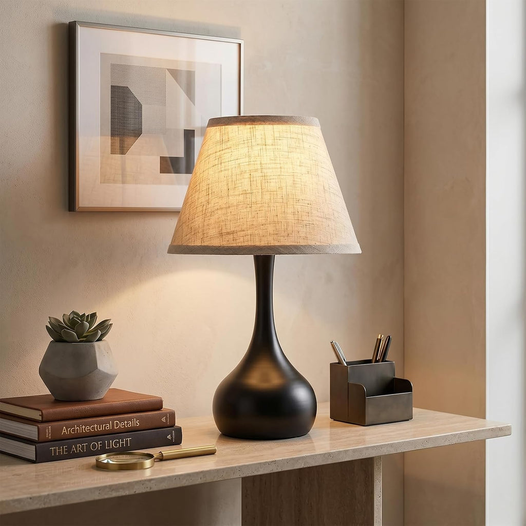 Serello Touch Bedside Table Lamp – 3-Way Dimmable with Fabric Shade
